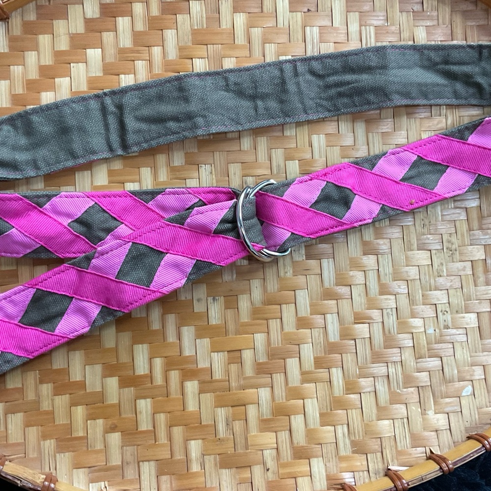Belt- pink/tan woven, cotton by Top It Off, fits small